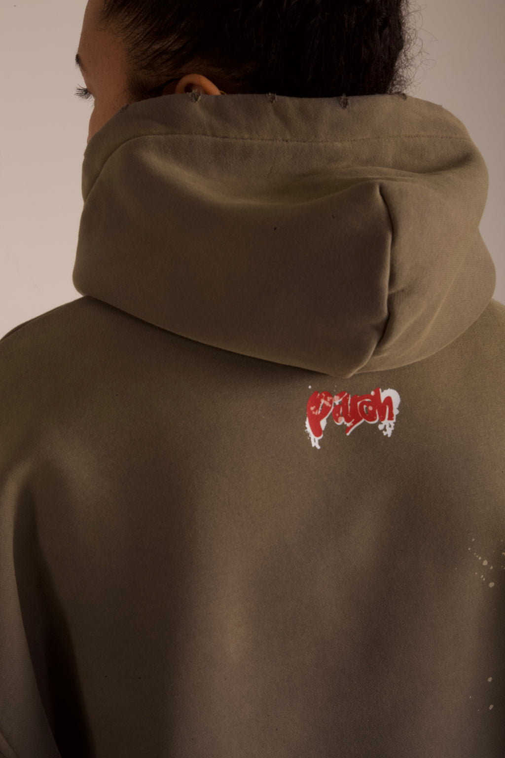 GREY OVERSIZED GRAFFITI WASHED HOODIE