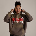 GREY OVERSIZED GRAFFITI WASHED HOODIE