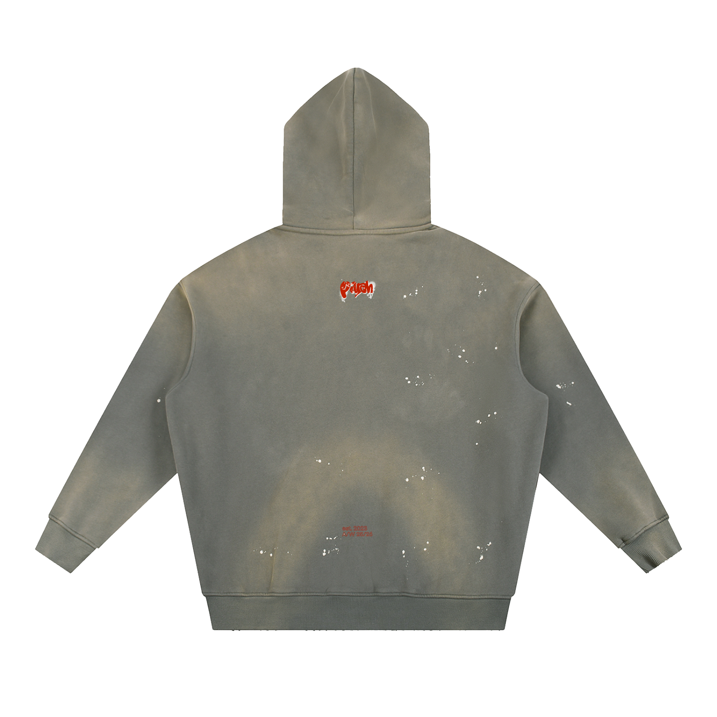 GREY OVERSIZED GRAFFITI WASHED HOODIE